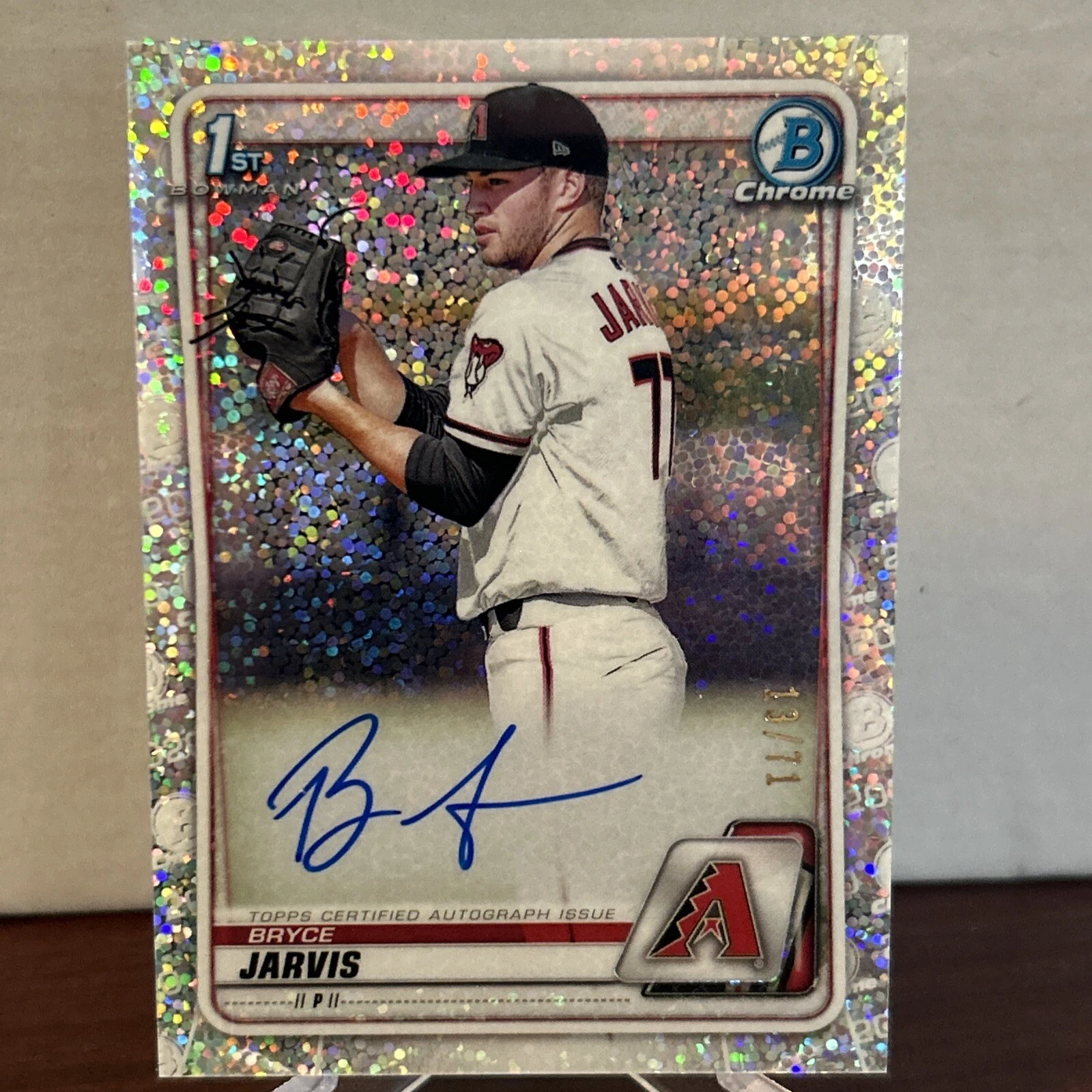 2020 Bowman Draft Chrome SPARKLE REFRACTOR AUTO #/71 Bryce Jarvis RC Rookie AZ