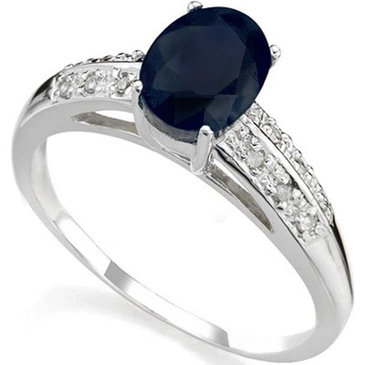 ANILLO DE PLATA 925 S. CON DIAMANTES GENUINOS Y PLATINO ZAFIRO CREADO DE 1,93 CTW Foto 1 de 2