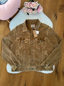 Polo Ralph Lauren Corduroy Jacket Trucker Denim Brown Cord Button Brown sz S BN - Picture 1 of 15