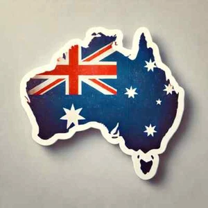 2 Autocollants en vinyle Forme Carte et couleurs drapeau : AUSTRALIE - Bild 1 von 1