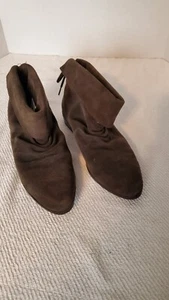 Women's Leather/Suede Low Boots, Dk. Brn. Sz. 7 - Picture 1 of 3