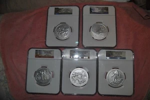 2016, NGC, America the Beautiful 5 oz set, SP70, ER - Picture 1 of 5