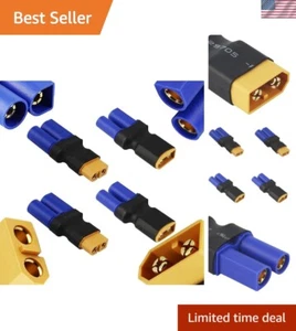Juego de 4 pares de adaptadores XT60 a EC5: conectores compactos para un rendimiento RC confiable - Imagen 1 de 11