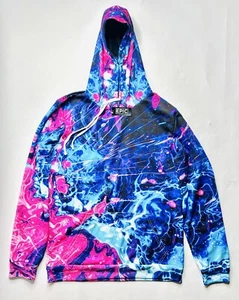 EPIC Hoodie Tie Dye Pink Blue Purple Paint Splatter Sz Medium NWT - Picture 1 of 12