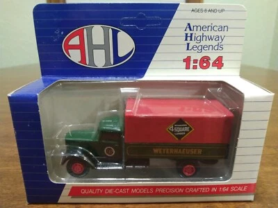 Camión de madera AHL 1:64 Weyerhaeuser 4 cuadrados Peterbilt 260 diecast nuevo en caja Foto 1 de 4