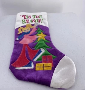 Mädchen Applikationen 3D DanDee Weihnachtsstrumpf Tis the Season Baum lila rosa - Bild 1 von 9