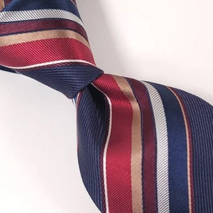 BANANA REPUBLIC Men's 100% Silk Tie, Navy Blue, Striped Pattern, Classic Preppy - Picture 1 of 11