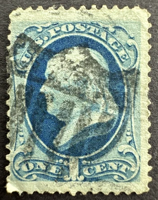 US 1879 Scott # 182 Used Stamp with Shield Cancel 1c- Franklin - Image 1 of 2