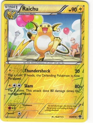 Raichu Reverse Holo Pokemon TCG Next Destinies 40/99 LP - Image 1 of 3