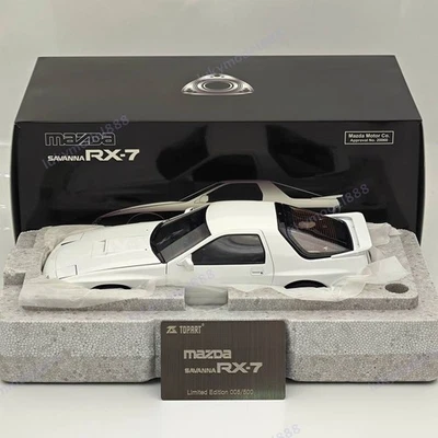 1:18 TopArt MODEL MAZDA RX7 FC3S 1989 White / Gold Wheels Diecast Model Car - Image 1 of 4