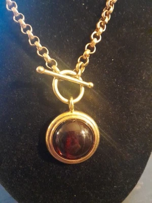 Toggle Closure Round Pendant Goldtone Chain Premier Designs Necklace  - Image 1 of 4