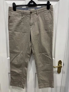 Fat Face Women's Cropped Chino capri style beige/natural Trousers Size 12 - Foto 1 di 9