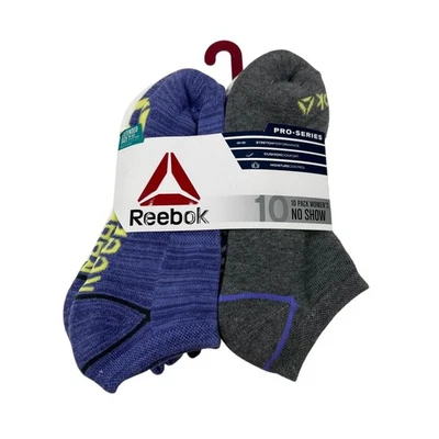 Meias Reebok Femininas 9-12 Pro Series Stretch Performance No Show Stretch Pacote com 10 - Imagem 1 de 4