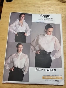 Vogue Patterns 2001 Ralph Lauren Misses Blouse Camisole Sz 18 FF UC - Picture 1 of 3