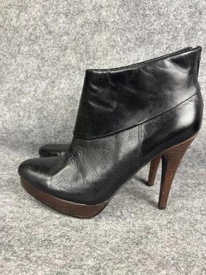 Steve Madden Botas Mujer Talla 7 Negro Trishia Cuero Plataforma Tacón al Tobillo Foto 1 de 4