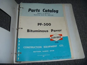 Blaw Knox PF-500 Manuale catalogo ricambi finitrice bituminosa SN 0842-001-Up xo - Foto 1 di 8