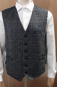Lloyd Attree Smith Weste Herren 2XL grau Wollmischung Tweed elegante Weste formell - Bild 1 von 15