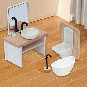 4x 1/12 Dollhouse Bathroom Set Wash Basin Simulation Dollhouse Decoration for - Picture 1 of 7