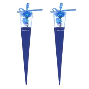 Artificial Roses Flower, 2 Set Faux Flower with Box for Anniversary, Blue - Picture 1 of 5