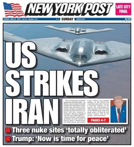 U.S. STRIKES IRAN 2025 New York Post Trump Bomb Israel USA Newspaper - Picture 1 of 2