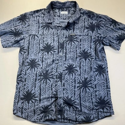 Camisa ligera Columbia para hombre talla L azul floral hawaiana manga corta Foto 1 de 4