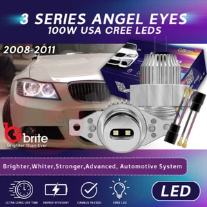 1090 E90 LCI 100W LED UPGRADE RINGS WHITE MARKER BULBS FOR CARS WITH HALOGEN A21 - Picture 1 of 8