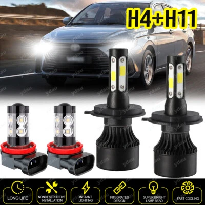 Faros antiniebla LED blancos para Toyota Yaris sedán de 4 puertas 2007-2011-2019 Foto 1 de 4