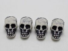 125 White Acrylic Halloween Gothic Skeleton Skull Beads 21X13mm