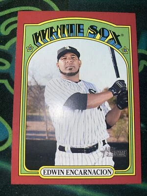2021 Topps Heritage Red Border 413 Edwin Encarnacion White Sox - Image 1 of 4