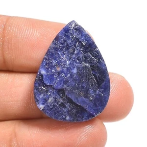 29.50 Cts Natural  Sodalite Pear Druzy Loose Gemstone 27X20X8 mm - Picture 1 of 6