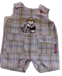 Cradle Togs Safari Friends Plaid One Piece Summer Outfit Size 12 Months - Picture 1 of 5