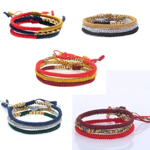Mujeres Hombres Suerte Hecho a Mano Nudos Budistas Cuerda Pulsera Tibetana Mejor Regalo Joyería - Imagen 1 de 20