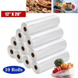 10 Roll of 350 12x20 Produce Plastic Bags - Kitchen Food Storage Fruit Vegetable - Picture 1 of 8