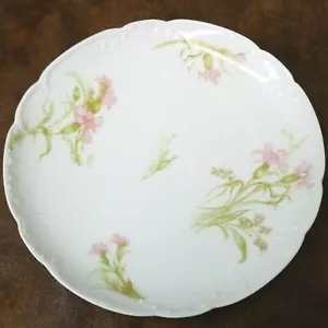 Antiguo plato de pan Haviland Limoges Schleiger 472c cinta de claveles rosa 7,25" - Imagen 1 de 7