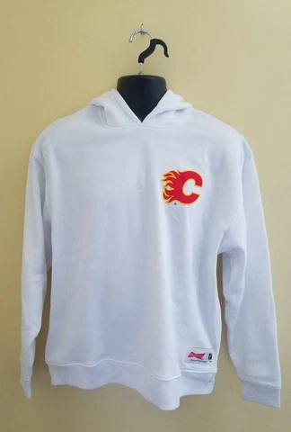 Calgary Flames Budweiser Staples NHL Hockey Pullover Gently Used Size L Bunnyhug Cover