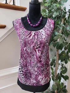 Dana Buchman Womens Purple Leopard 100% Nylon Round Neck Top Blouse Size 3X - Picture 1 of 11