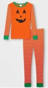 Boys Girls Sleep In PUMPKIN Halloween Long Sleeve Top Pajamas Size 5 6 8 12 NWT - Picture 1 of 1