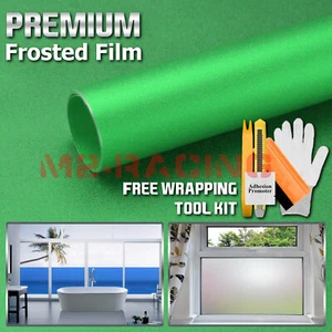 *48"x108" Green Frosted Film Glass Home Bathroom Window Security Privacy Sticker - Picture 1 of 5