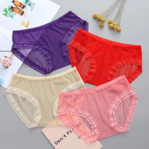 Women's Sexy Lace Underwear See Through Lingerie Panties Mesh Briefs Knickers - Picture 1 of 29