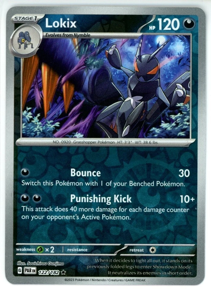 Pokemon TCG Lokix 122/182 Sv04: Paradox Rift Reverse Holo - Image 1 of 1