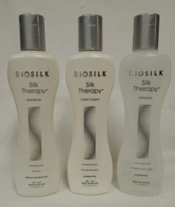 BIOSILK Silk Therapy Trio Shampoo Conditioner Original Leave In Treatment 7oz ea - Picture 1 of 2