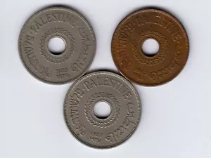 Palestine:KM-5, 20 Mils Lot of 3, 1927,1935,1942 * VF-EF * - Picture 1 of 2