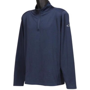 Oakley Range Pullover Top Mens Size L Large Fathom Navy Blue 1/4 Zip Sweater - Picture 1 of 3