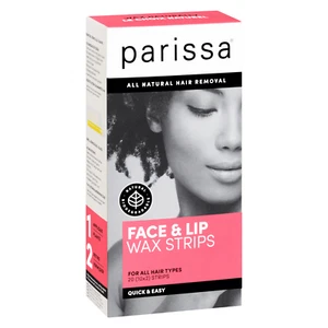 Parissa Hair Removal Face and Lip Wax Strips For All Hair Types 20 ct Pack of 3 - Picture 1 of 3