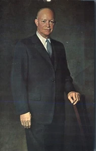 Dwight D Eisenhower 34th US President Painting by Thomas E Stephens Postcard - Picture 1 of 2
