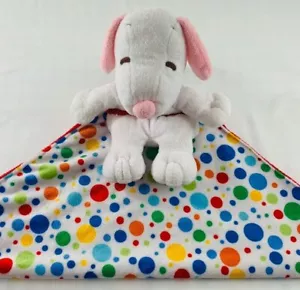 Coperta di sicurezza Ty Baby peluche peluche snoopy cane arachidi rosa orecchie rosso a pois - Foto 1 di 5