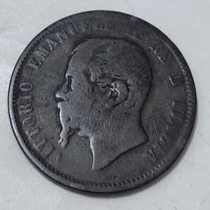 ITALY 🇮🇹 TEN (10) CENTESIMI COIN 1862 (KING VITTORIO EMANUELE II) - Picture 1 of 2