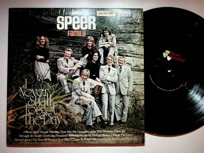Speer Family Never Shall Forget Southern Gospel Christian Vinyl LP Record - Image 1 of 4