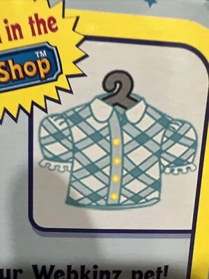 Webkinz Clothing Clothes Turquoise Blouse Top NEW Sealed Code Shirt for Plush  - Image 1 of 4