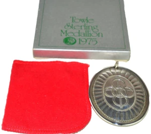 Vintage 1975 Handtuch Sterlingsilber 5 goldene Ringe Weihnachtsschmuck mit Box & Etui - Bild 1 von 6